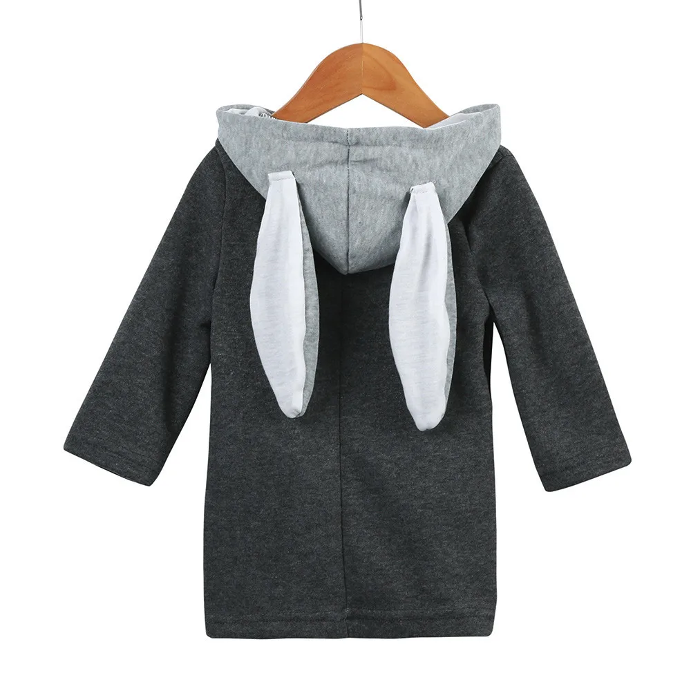 2017 Lindo Bebé Otoño Invierno Abrigo con Capucha de Conejo Chaqueta Gruesa Ropa de abrigo regalo super calidad niña ropa de 1-8 años 4