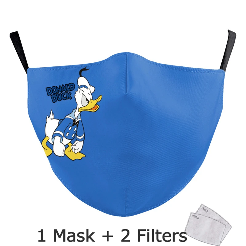 Disney Mickey Minnie Mouse, Donald Duck Mascarilla Con Filtros para Adultos al aire libre Anti Polvo PM2.5 Reutilizable Lavable De Dibujos Animados De La Boca De La Máscara 4