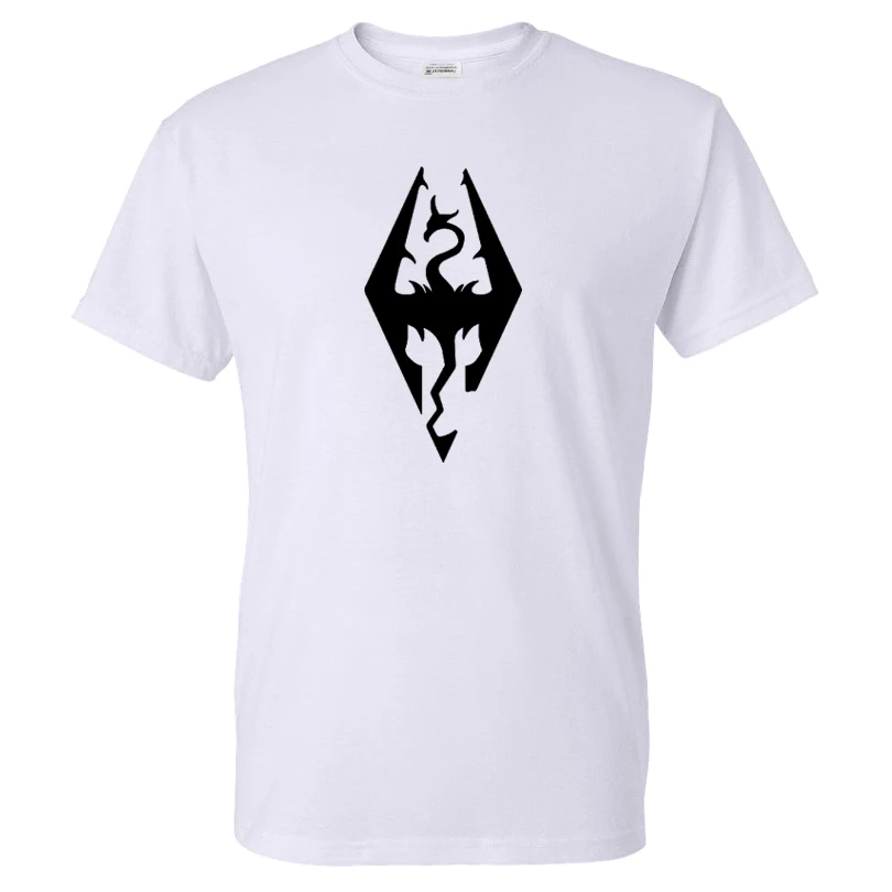 THE ELDER SCROLLS SKYRIM T-shirt de Color Sólido Impresión del Logotipo de la Ropa de las Mujeres de los Hombres de Moda Casual de la Camiseta de Algodón de Moda Camiseta Camisetas Tops 4