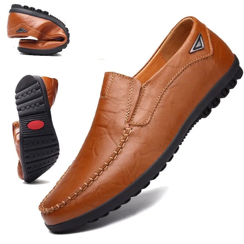 Merkmak de la PU de Cuero de los Hombres Zapatos Casuales de la Marca Nueva de 220 Mocasines para Hombre Mocasines Transpirable Slip Negro Zapatos de Conducción de Más el Tamaño de 38-47 4