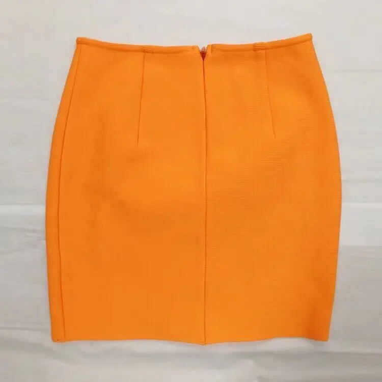 Las mujeres de Verano de Estilo Sexy de color Naranja Negro Blanco Rayas Mini Bodycon del Vendaje de la Falda de 2020 Diseñador de la Falda Lápiz Faldas 40cm 4