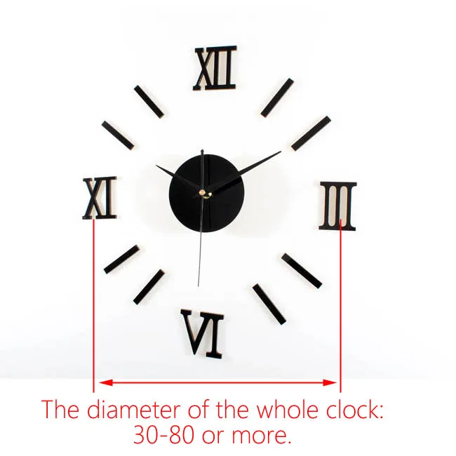 45X45cm Romano Numer 3D Reloj de Acrílico Espejo Digital Reloj de Pared De Salón de Diseño Moderno de BRICOLAJE, Decoración para el Hogar 4