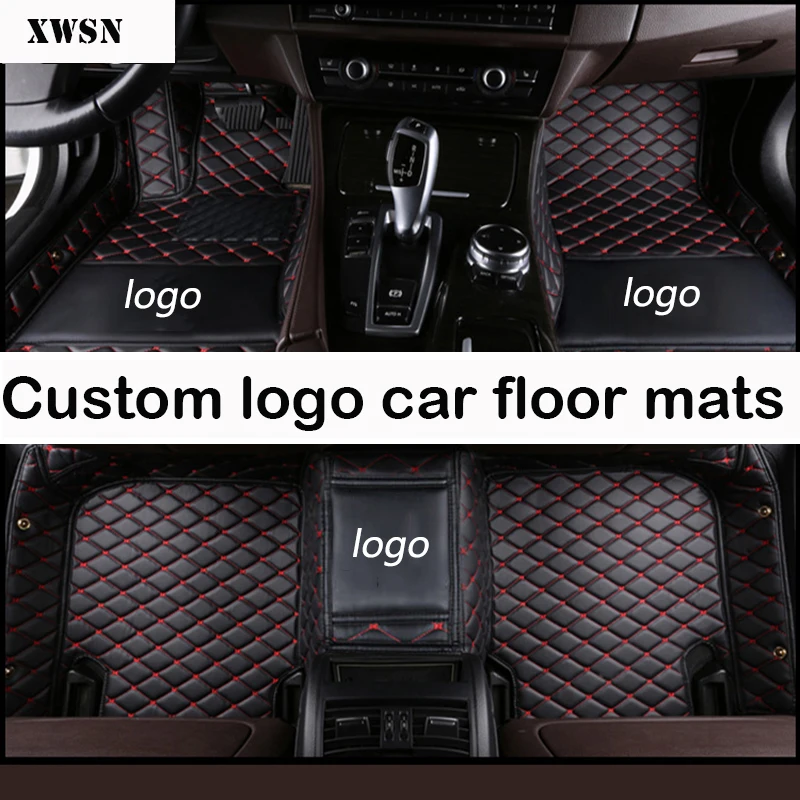 Logotipo personalizado de coche alfombras de piso para vw polo accesorios vw passat b5 b6 golf touran tiguan jetta alfombras de coche 4