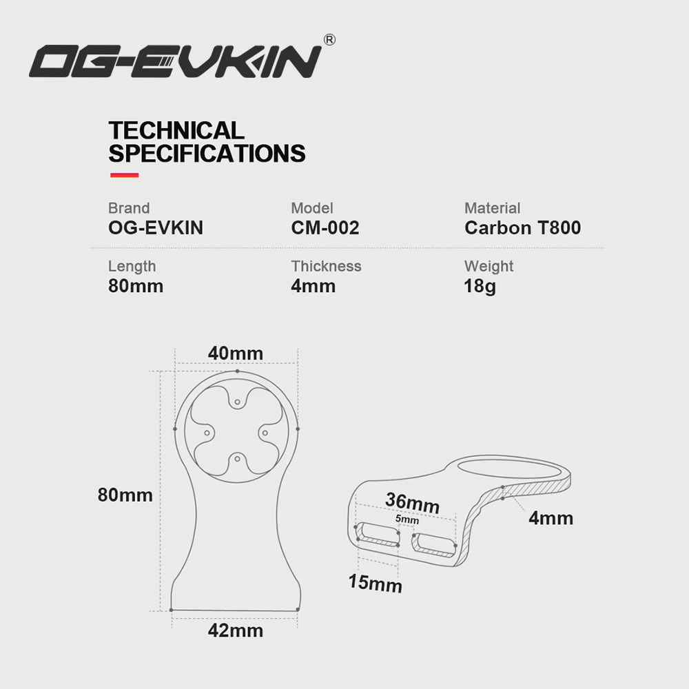 OG-EVKIN CM-02 Bicicleta de la Extensión del Tallo de Carbono Equipo de Montaje Tabla de códigos de Rack Para GPS de Bicicletas, Ordenador/Cámara/de la Luz de Accesorios de Bicicletas 4