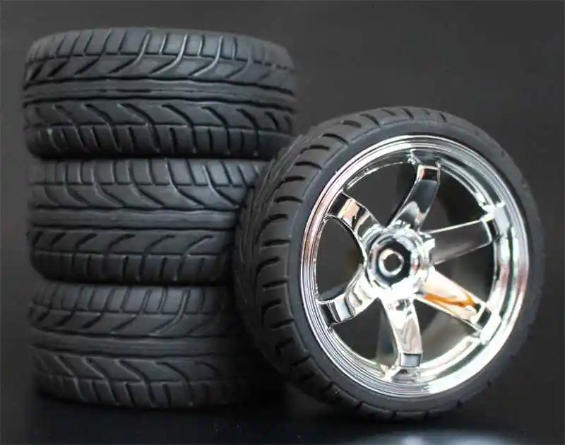 4pcs RC Neumáticos para 1/10 de Plástico y Ruedas de 26 mm de Espuma de Insertar En Carretera Coche HPI HSP Piezas de Repuesto 706 4