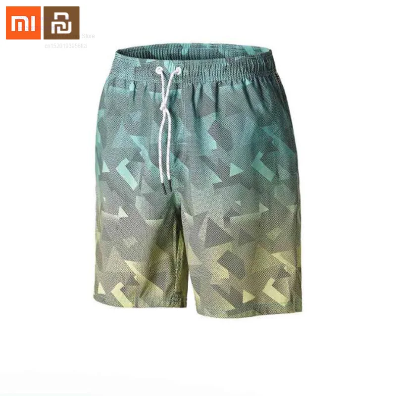 Xiaomi mijia hombres gradiente impreso playa pantalones de secado rápido gradiente de impresión casual transpirable cortos adecuado para los hombres inteligentes 4