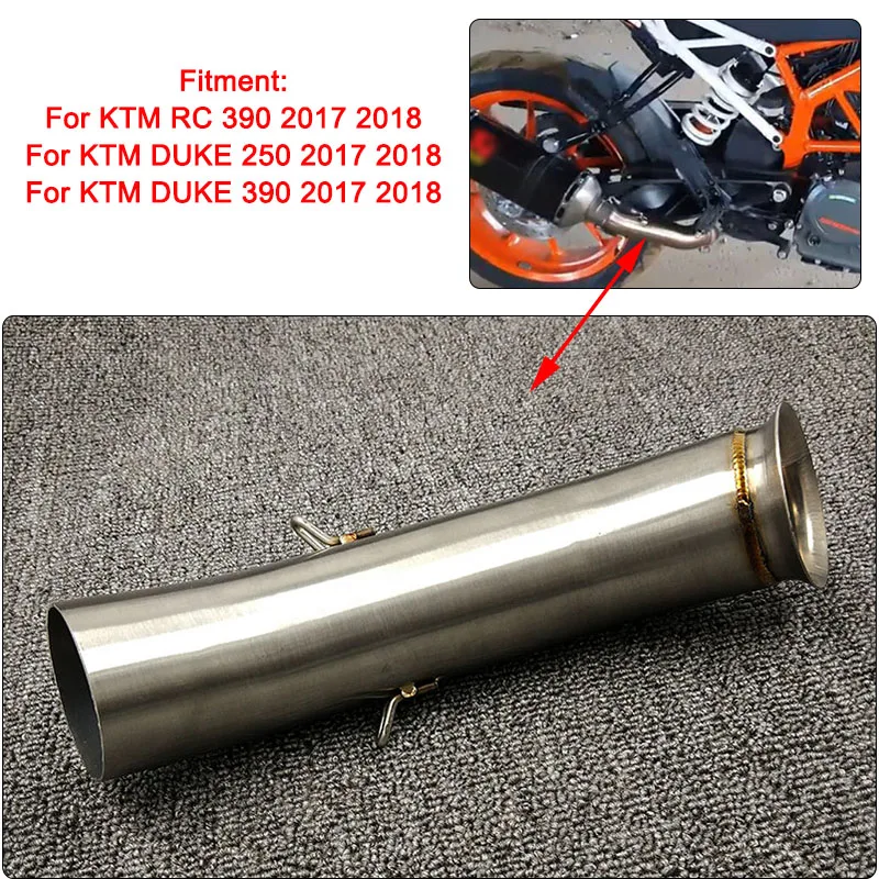 Motocicleta de Escape Silenciador del Medio Tubo de conexión Para KTM DUKE 390 250 Duque RC RC 390 RC390 2017 2018 17 Slip-on de Nuevo 4