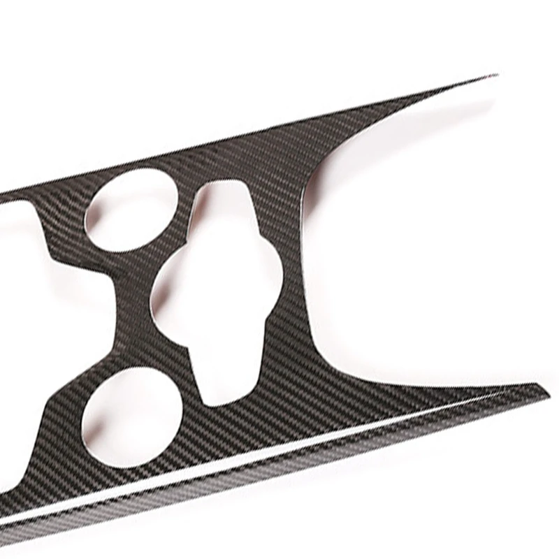 Real de Fibra de Carbono Coche del Centro de la Consola de Engranajes Multimedia de Taza de Agua de la Cubierta del Panel de ajuste para el Alfa Romeo Giulia 2020 4