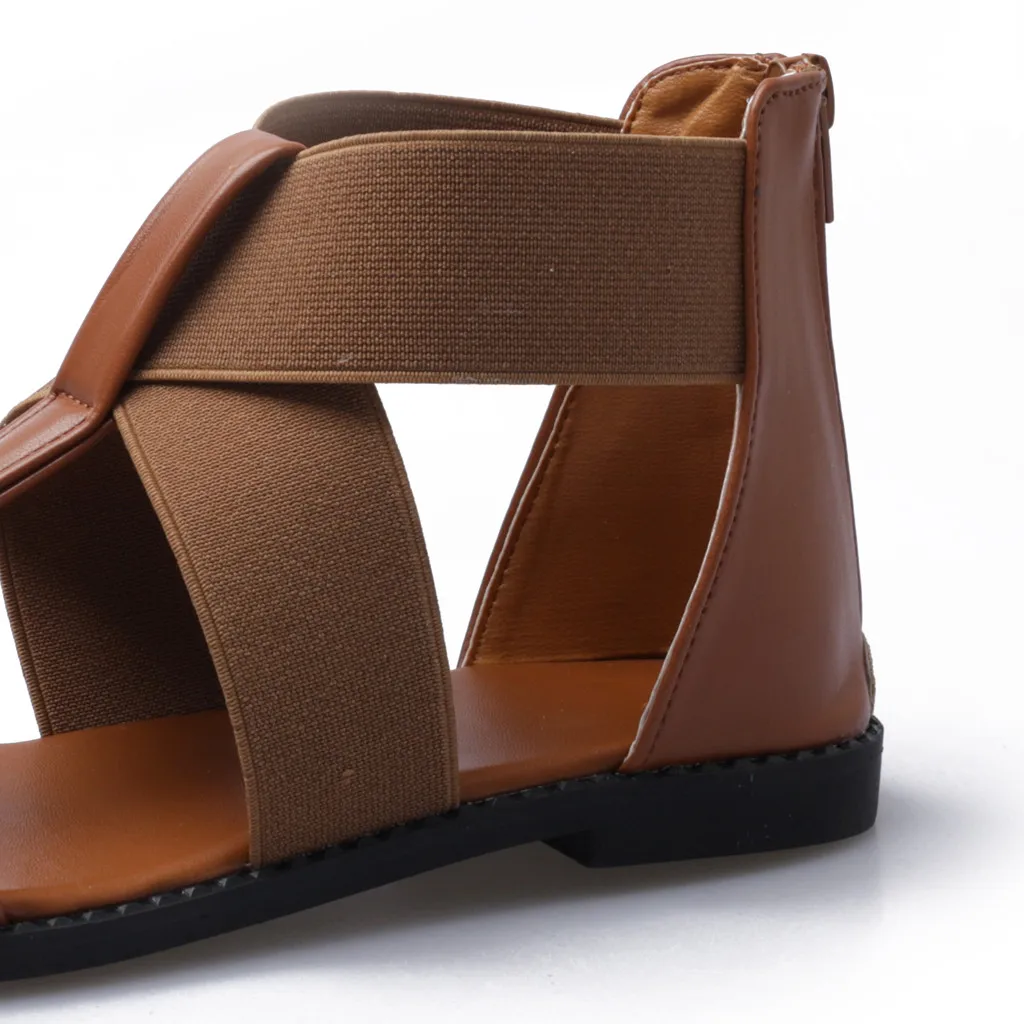 SAGACE Romano Sandalias de las Mujeres del Verano de la Cremallera Plana Talón Zapatos de Playa Feminina Casual Sandalias de Dedo del pie Abierto de Calzado de Mujer Zapatos de 2020 4
