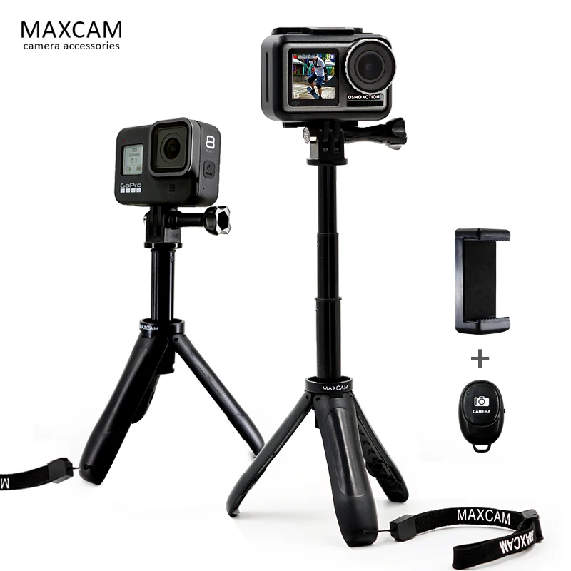 MAXCAM para Gopro Hero 8 7 6 Mango Extensible Trípode de Bolsillo Polo Mini Selfie Stick para DJI OSMO cámara de Deportes de Acción de teléfono inteligente 4