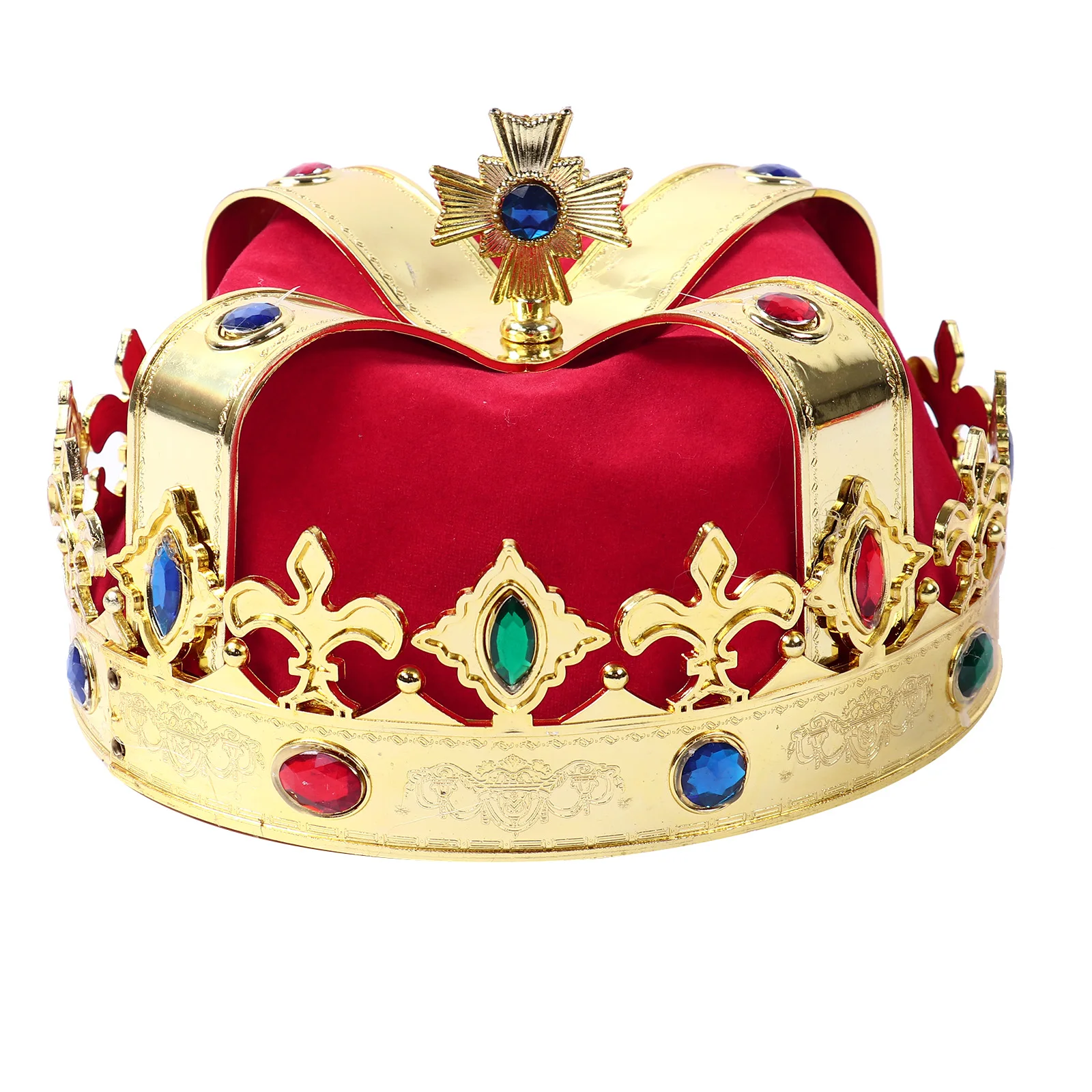 2Pcs Rey de la Corona de Sombrero Cetro de Cosplay Props Niños de Disfraces Accesorios de los Disfraces Rey el Príncipe de la Corona de la Decoración de la Fiesta de Suministros 4