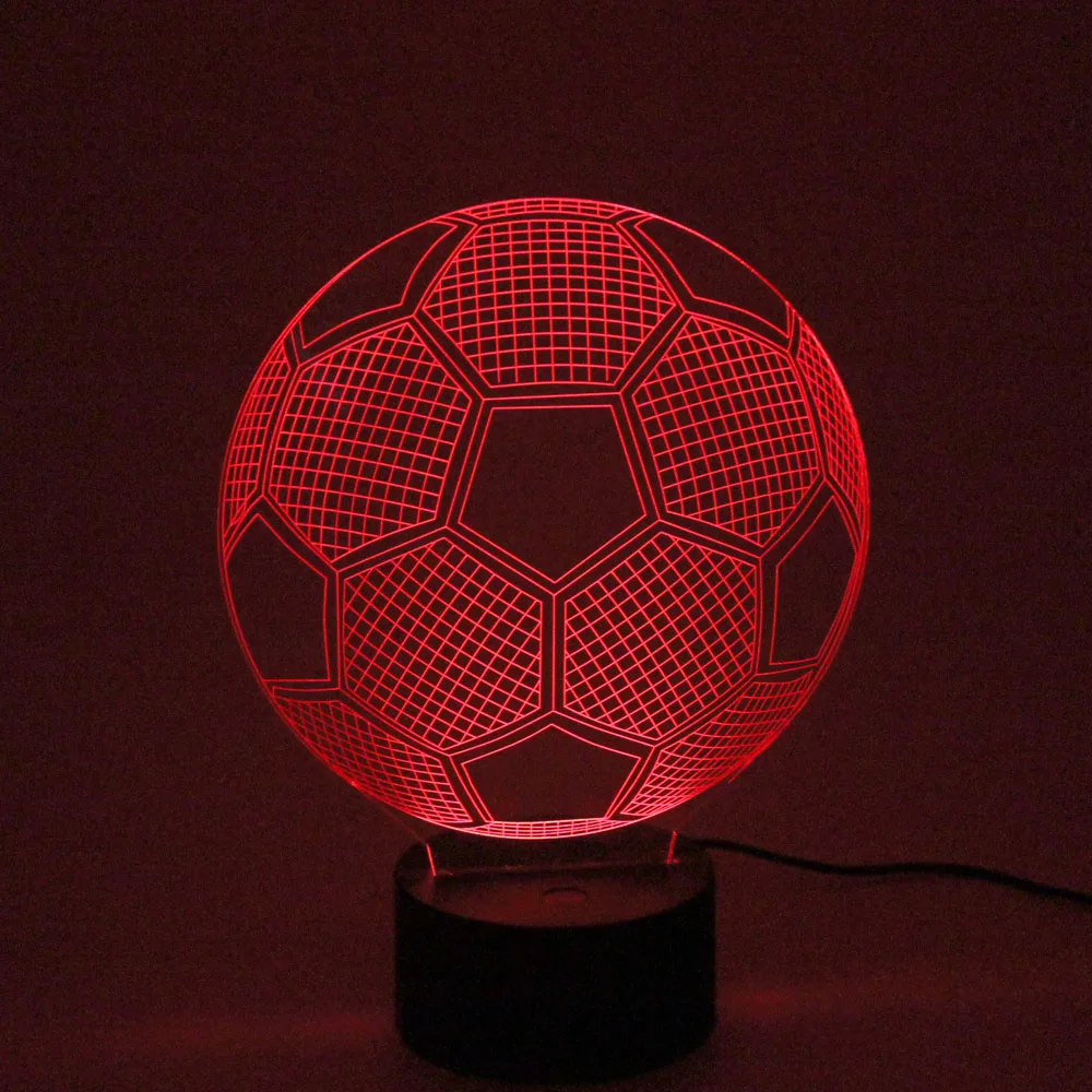 Multi-color LED luz de noche Automática de cambio de color 3D estéreo proyección USB de fútbol de la lámpara 4