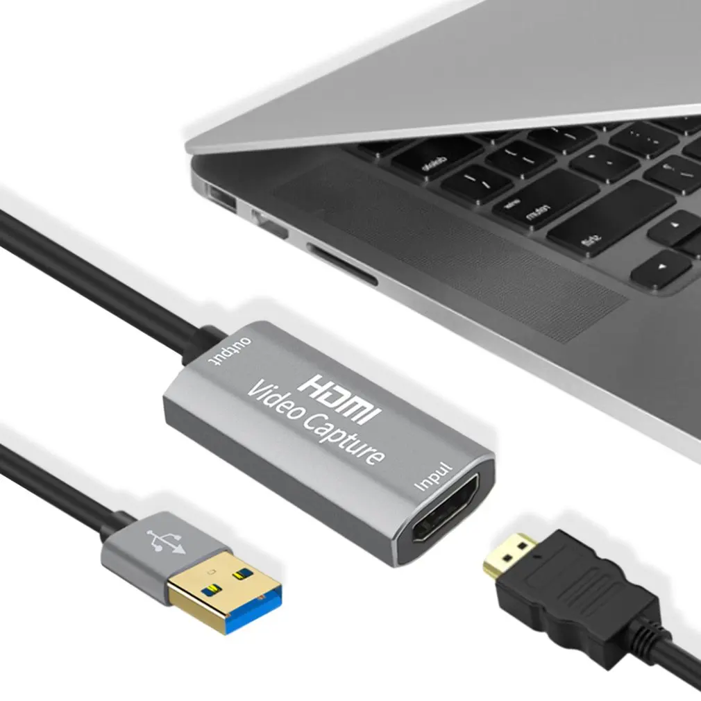 USB 3.0 Tarjeta de Captura de Vídeo de 1080P a 60 fps en 4K HDMI Video Grabber Cuadro para Macbook PS4 Juego de Cámara de video Streaming en Vivo 4
