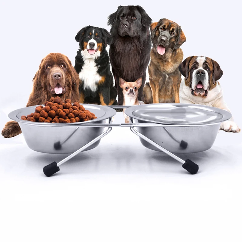 Benepaw de Acero Inoxidable de elevada para Perro de Doble Cuencos de Anti-skid de Alimentos para Mascotas Tazón de Agua Para Pequeñas Medianas Grandes Perros Gato Cachorro de Alimentación 4
