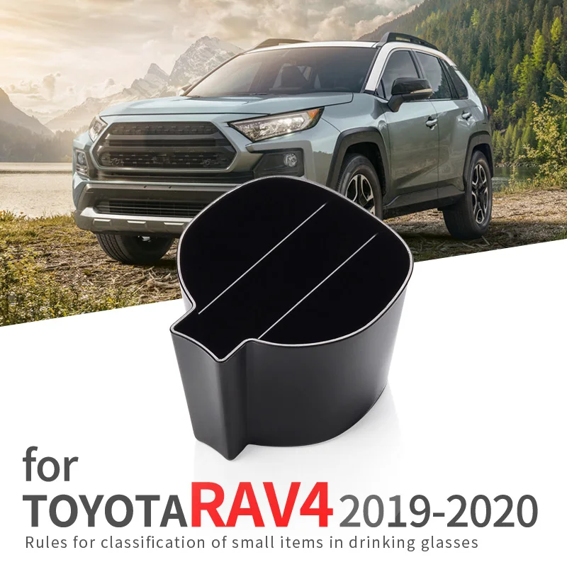 Coche de la Copa del Titular de la Caja de Almacenamiento para Toyota RAV4 2019 2020 XA50 RAV 4 50 Accesorios de la Copa de la Estera de Teléfono de la Tarjeta de la Caja de Almacenamiento 4