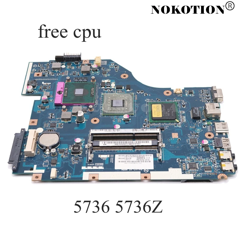 NOKOTION MB.TZZ02.001 MBTZZ02001 Para Acer aspire 5736 5736z de la placa base del ordenador Portátil PEW72 LA-6631P GM45 DDR3 libre de la cpu 4