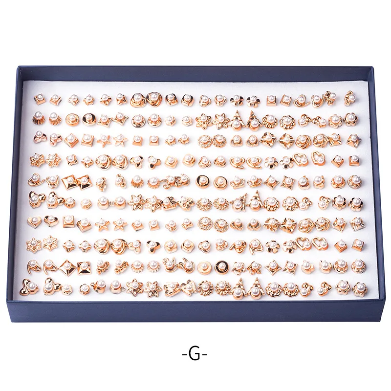 Lindos Aretes para Mujer 100 Pares de Caja Stud Pendientes Suaves Cerámica Gotas de Audiencias con Cristal Pendientes de Navidad Aretes Conjunto 4
