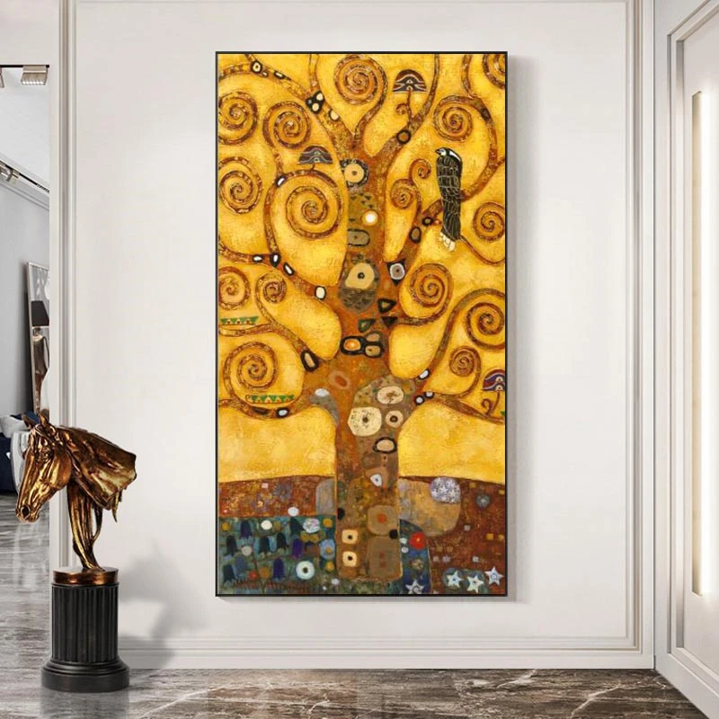 Gustav Klimt Árbol De La Vida De La Lona De Arte Paitnings Clásica De La Famosa Pintura De Reproducciones De La Obra De Gustav Klimt Pared De Foto Para La Sala De Estar 4