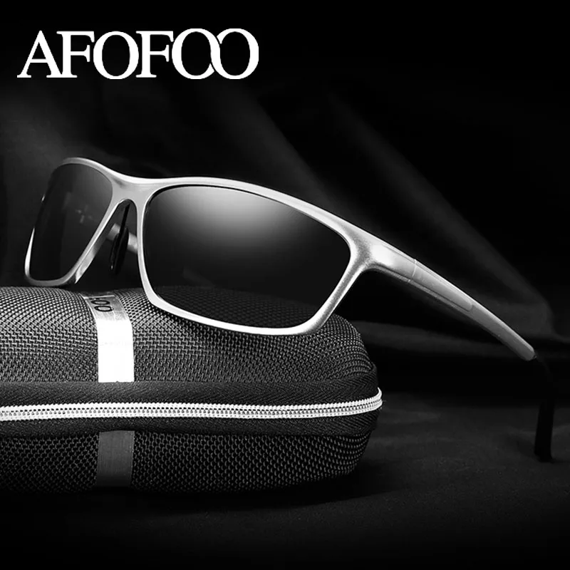 AFOFOO de Aluminio Magnesio Polarizado Gafas de sol de Marca Diseño de la Plaza manejo de Hombres Gafas de Sol Masculinas UV400 Tonos Gafas 4