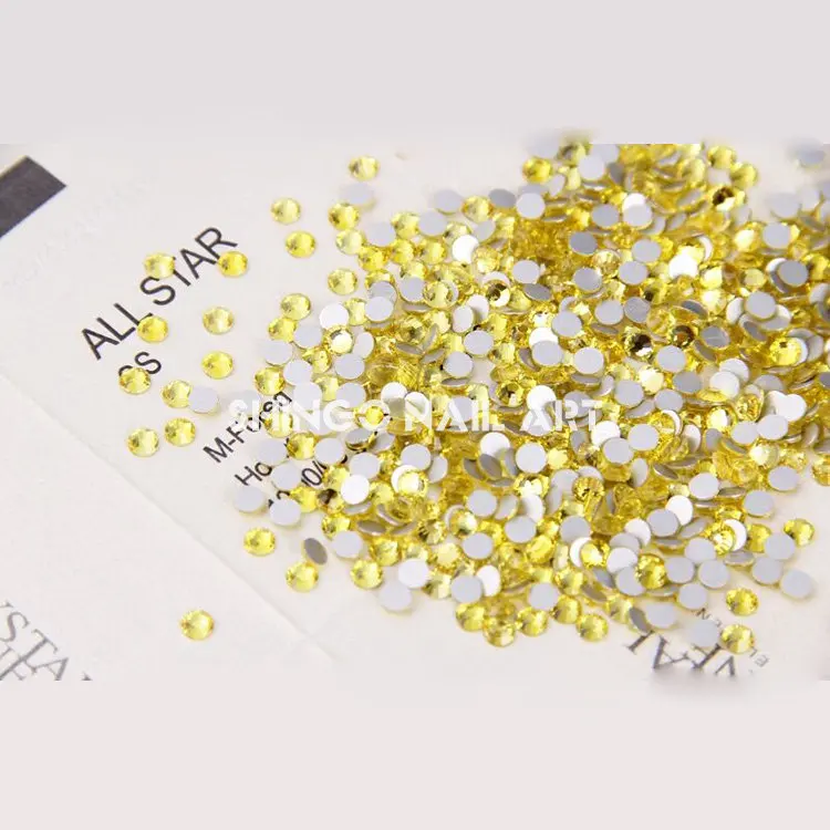 1440pcs el citrino color de la No Revisión de las planas diamantes de Imitación para las Uñas 3D Decoración de Uñas de Arte de Brillo de Cristal 4