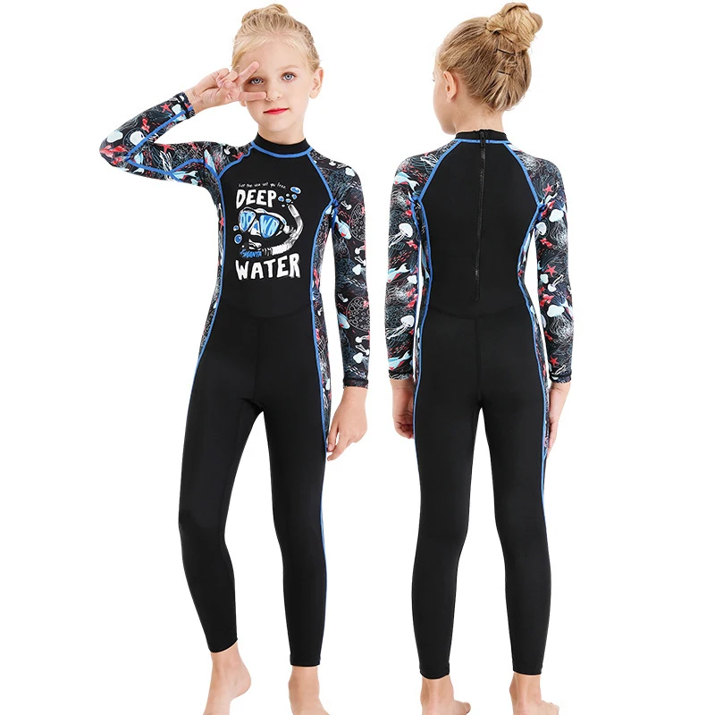 Los niños de Una sola pieza de los Niños Traje de Buceo Traje de Surf para chicos chicas Mantener Caliente de manga Larga protección UV trajes de baño Nuevo 2020 4