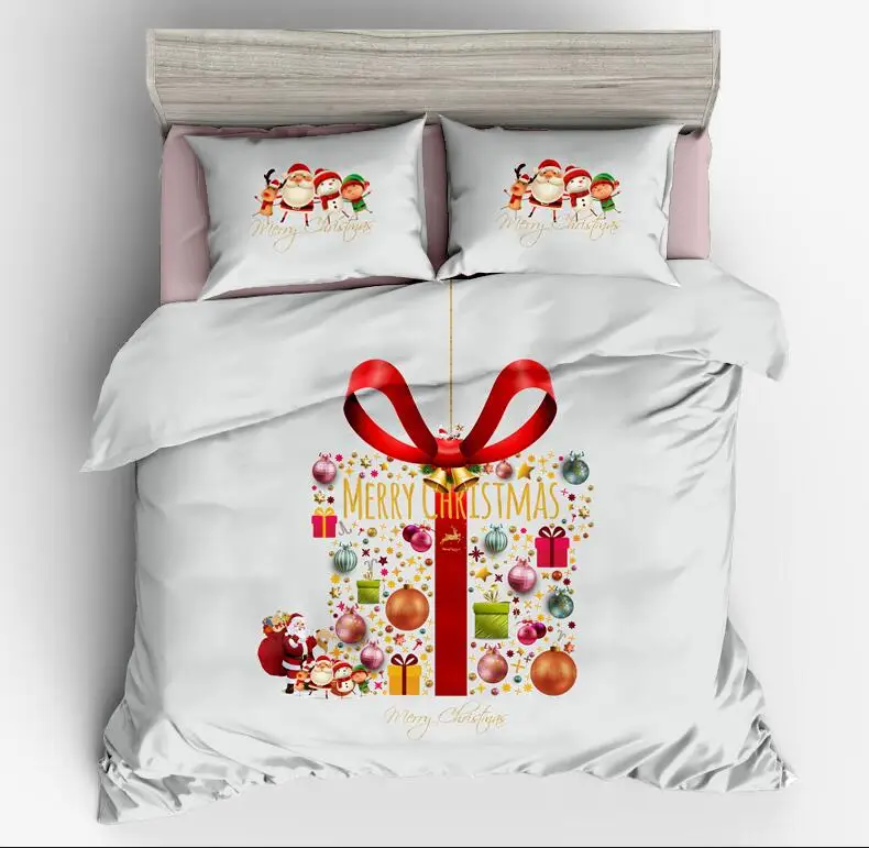 Navidad ropa de Cama Conjuntos de Ciervo Impreso Duvet Cover Set de 2/3 de Doble Queen King Ropa de cama Ropa de Cama(Sin Hoja No Llenado) 4