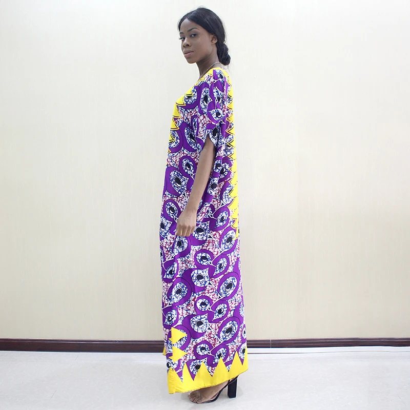 Africanas de la ropa del Tranditional Largo Suelto Vestido Vintage Dashiki caftán étnicos africanos vestidos para las mujeres con bufanda 4