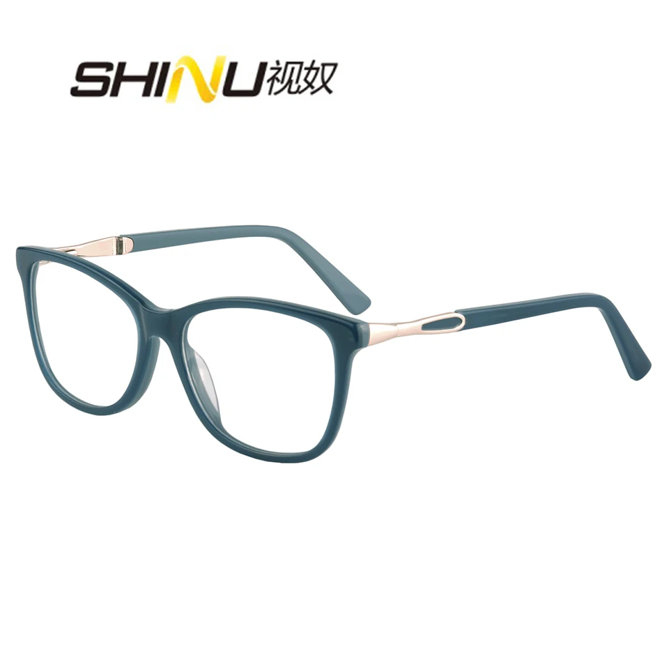 SHINU acetato de mujeres anteojos multifocal progresiva de la Lectura de Gafas Fotocromáticas anti azul anti rayos UV gafas para dama 4