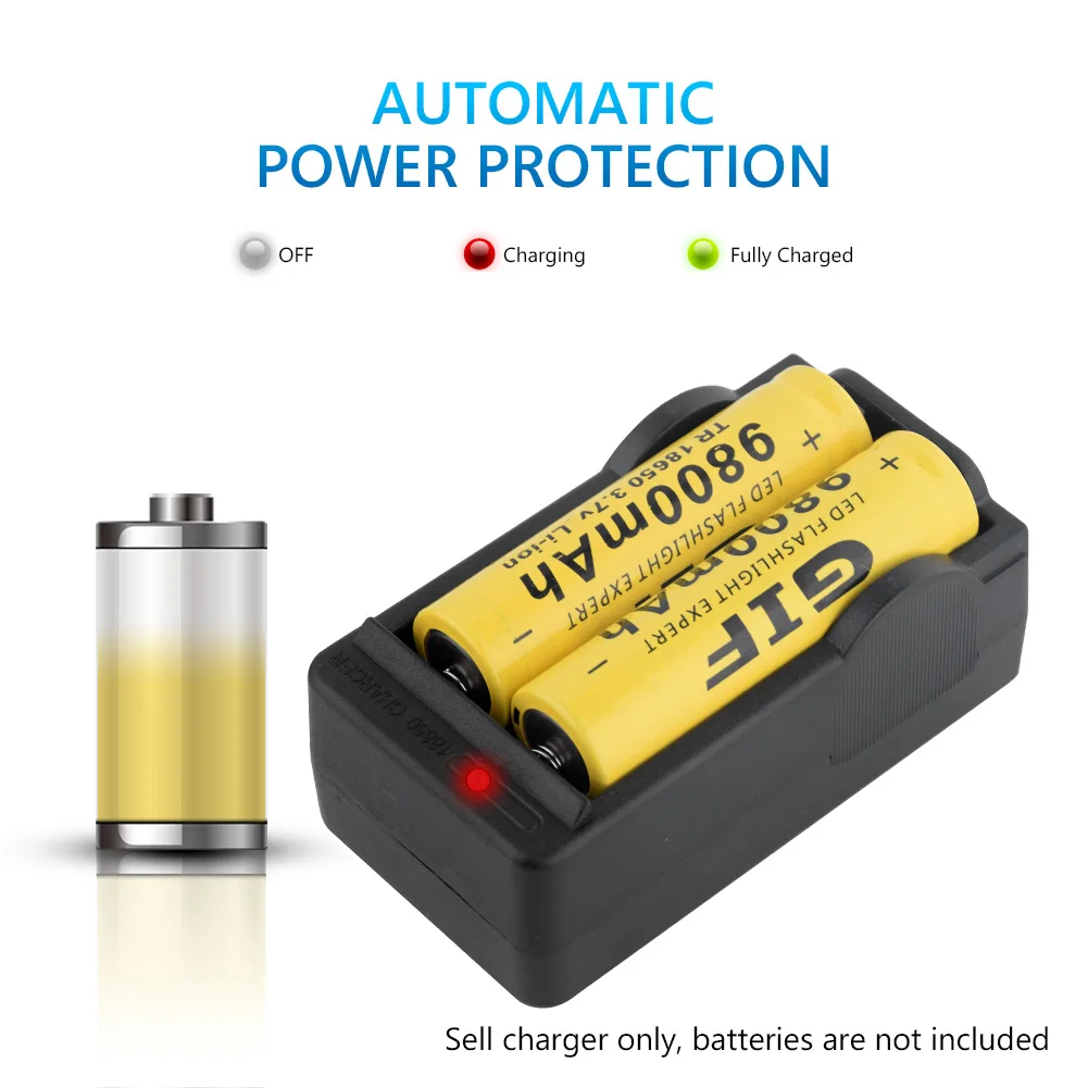 Nueva 8Pcs 3.7 V 9800mAh 18650 batería Recargable de León Batería + Cargador Para la Linterna Led Reproductor MP3 Mini Ventilador 18650 Batería de Ión de Litio 4
