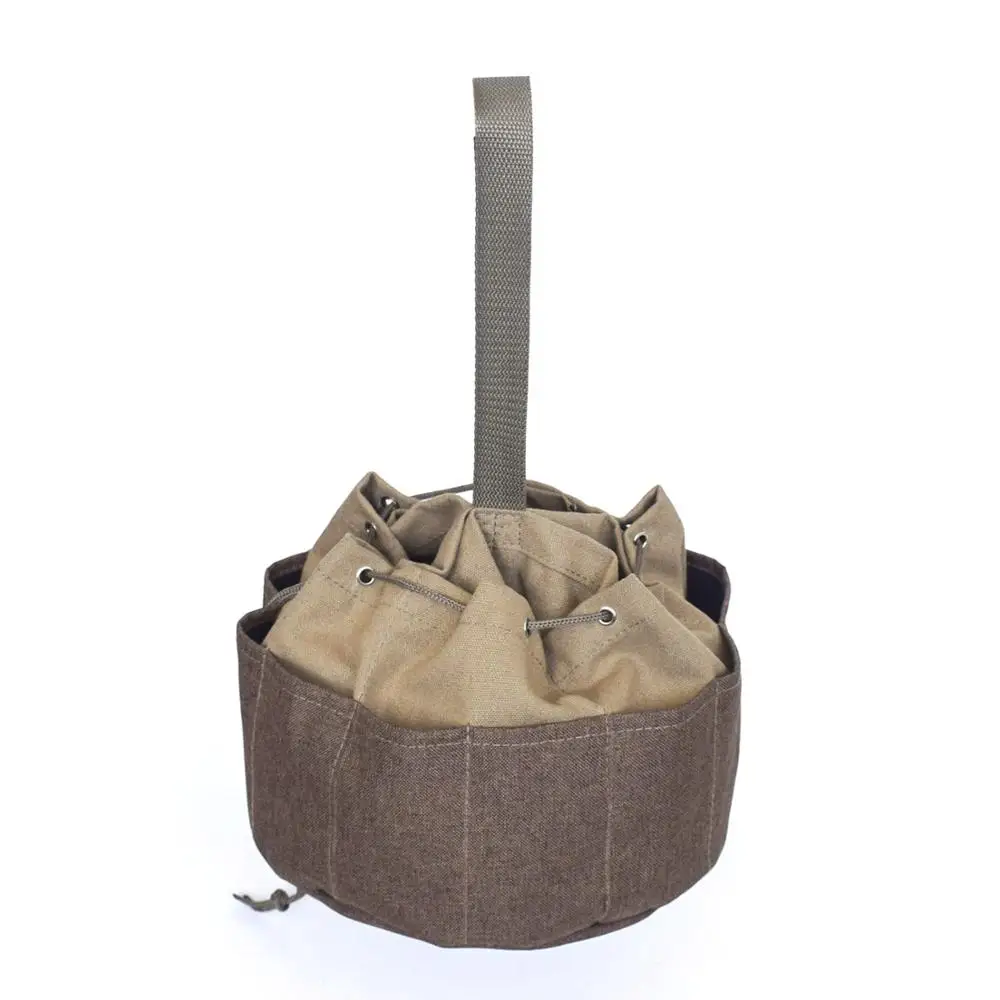 Lienzo herramienta de jardín organizador de bolsa con 10 bolsillos de la bolsa de piezas pequeñas durable de la bolsa de trabajo pesado herramienta de trabajo, bolsas de 4