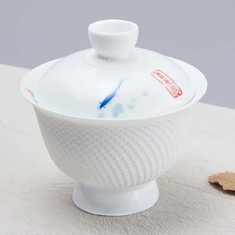 TANGPIN de cerámica tetera, hervidor de agua gaiwan taza de té de peces de cerámica de juegos de té chino de kung fu juego de té 4