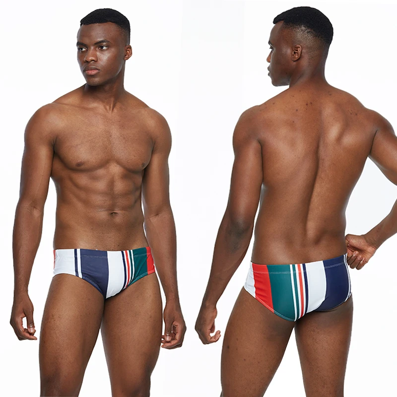 2021 Datifer Marca Nuevos Hombres Nadar Breve Impresión de Traje de baño Masculino trajes de baño Sexy Baja de la Cintura Pene Bolsa Removetable Pad YK035 Tamaño XXL 4