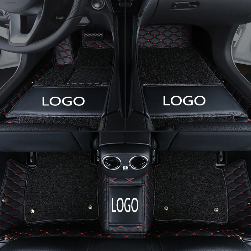 Coche personalizado Logotipo de coche alfombras de piso para CC Volkswagen Eos de Golf Passat Tiguan Touareg sharan alfombra de tiempo todos los revestimientos impermeables 4
