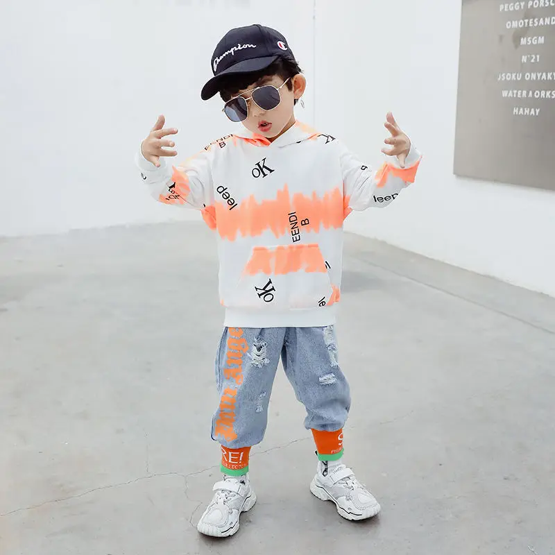 2020 de la Moda de Pantalones de los Niños de Primavera Otoño Bebé Niñas Niños coreanos Nuevo de los Hijos del Ripped Jeans Empalmados Jeans 4