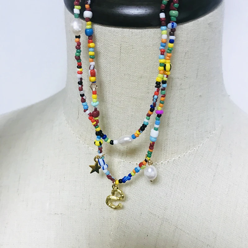Moda de colores con cuentas de collar de color nuevo estilo étnico cuello de accesorios de la perla natural de decoración hechos a mano gargantilla de colliers femme 4
