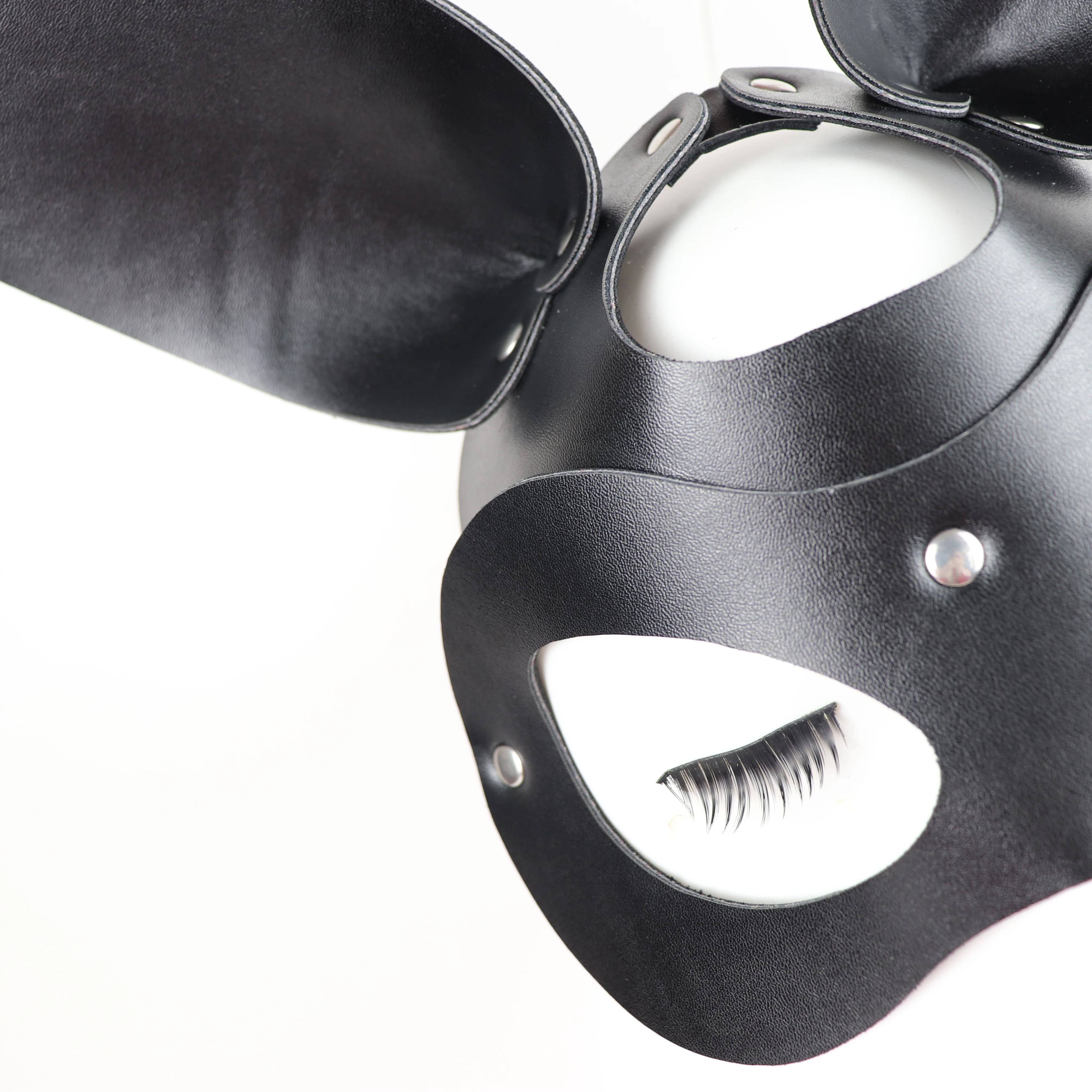 CEA Mujeres Sexy Cosplay de Conejo de Conejito de Máscaras de Media Cara de la Máscara de Halloween Cosplay de Anime Arnés de Cuero Carnaval Ajustable Erótica Máscara 4