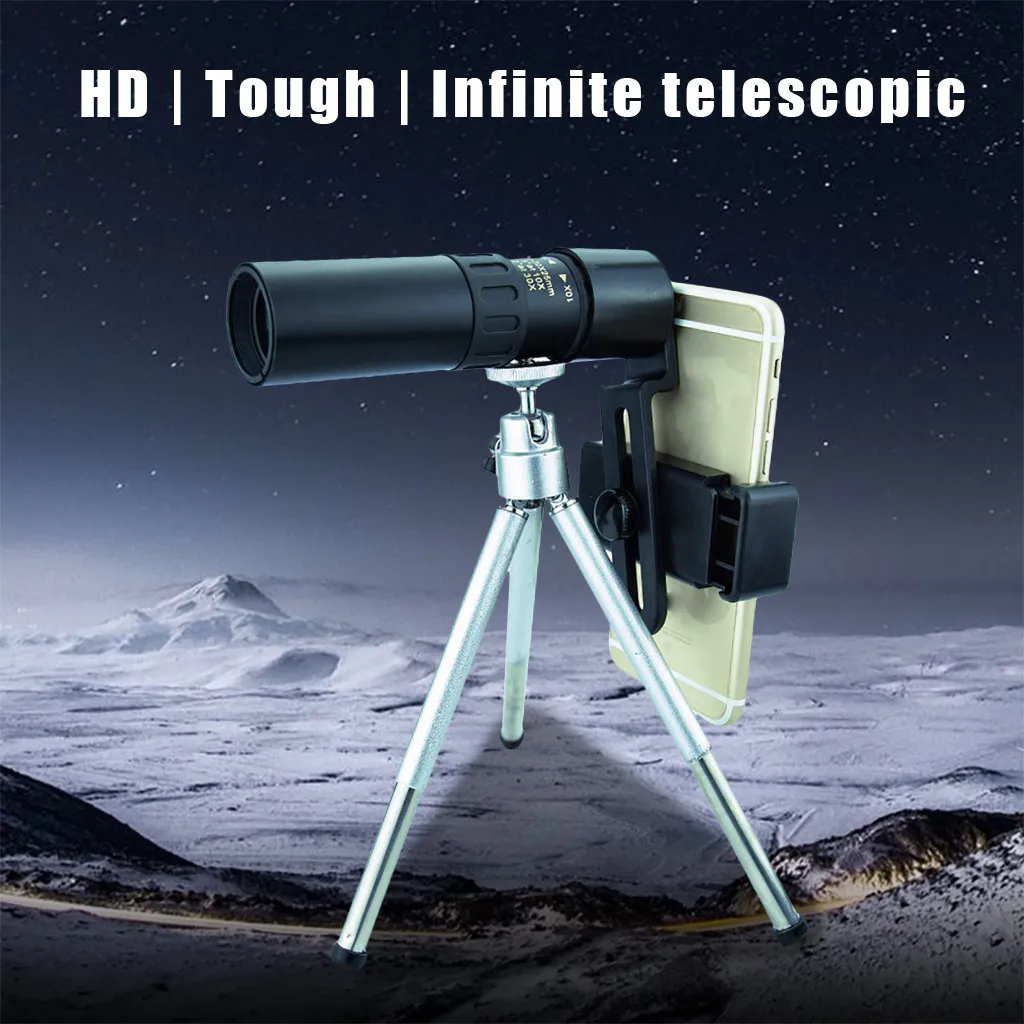 4k de 10 300x40mm Súper Teleobjetivo Zoom Monocular Telescopio Conjunto Con Trípode para Smartphone Titulares Portátil Para la Playa, de Viaje Portátil 4