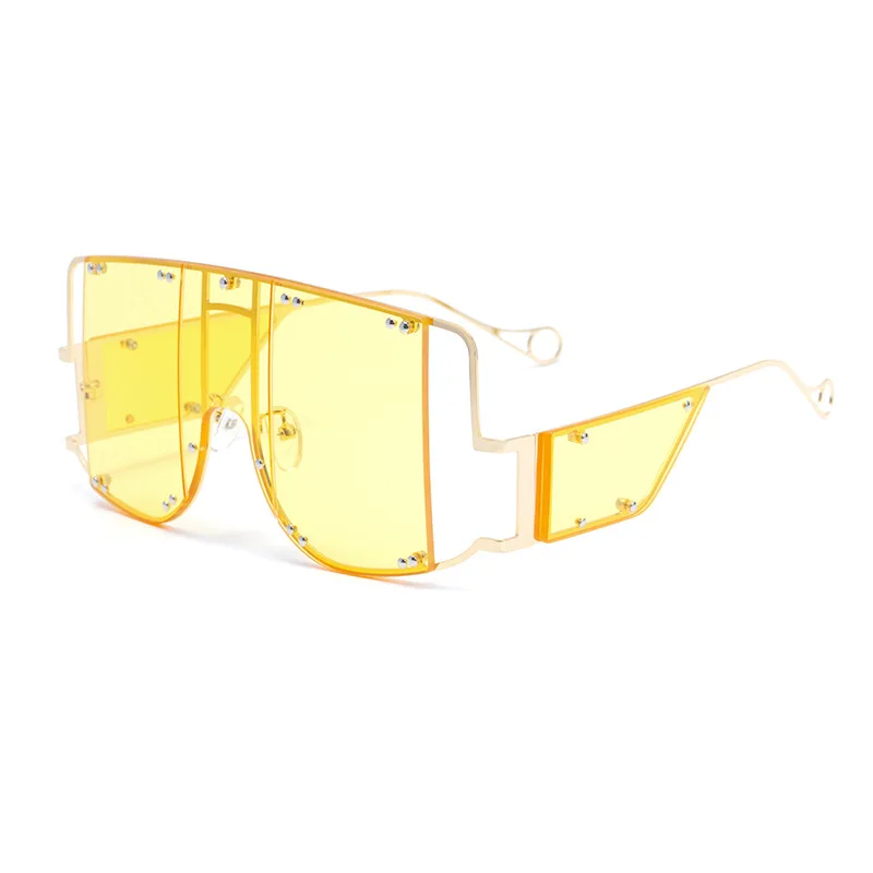 Gran plaza de gafas de sol de las mujeres 2019 uv400 de alta calidad rihanna moda de gran tamaño steampunk gafas de sol muelle de oculos de sol feminino 4