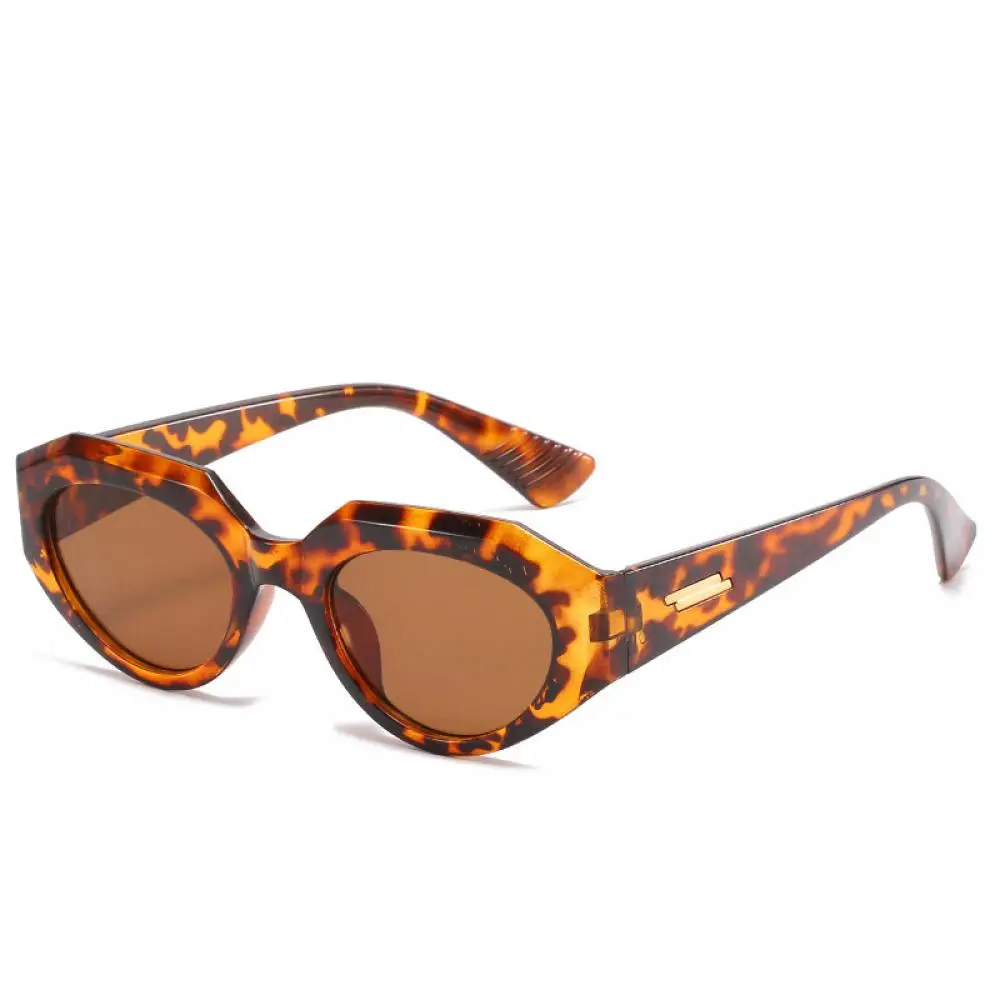 Vintage Irregular de Ojo de Gato Gafas de sol de las Mujeres de Moda de Lujo de la Marca Ovalada Gafas de Sol Vintage Leopard Negro Gafas UV400 Tonos 4