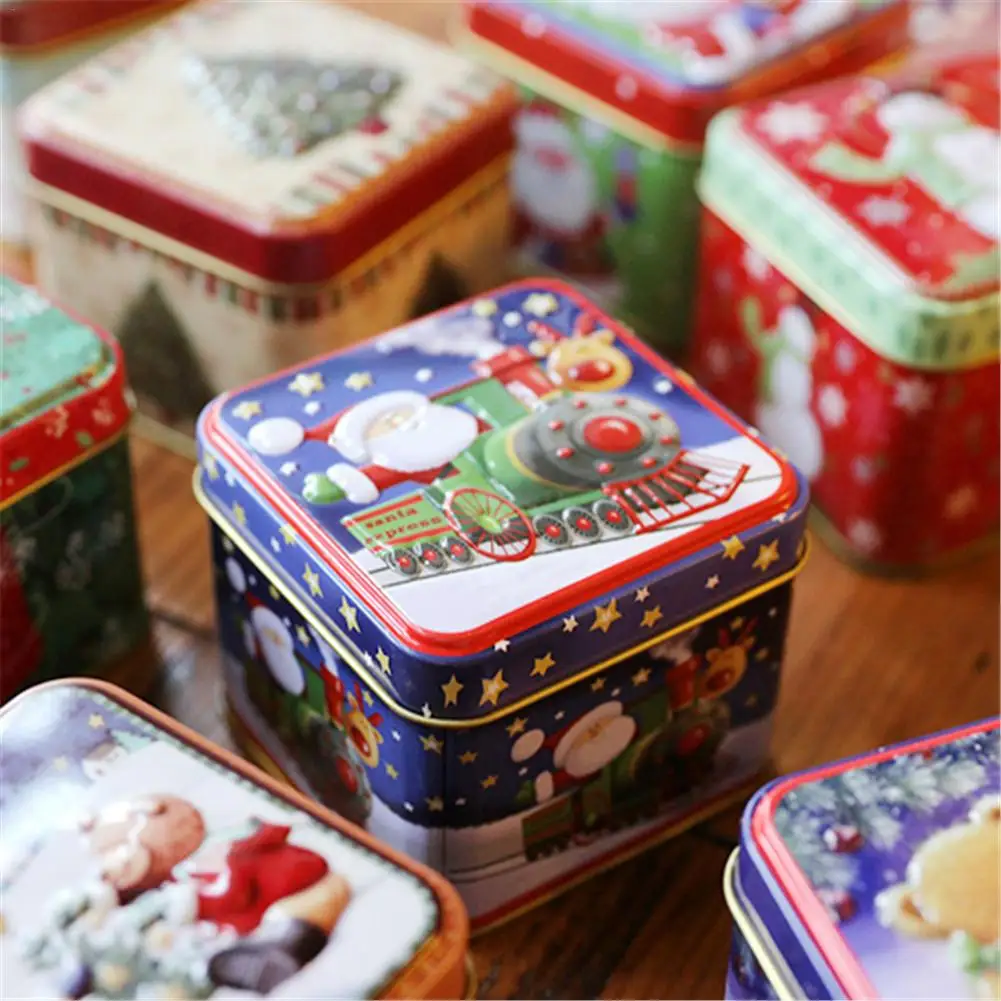 Caja de regalo de Dulces de Navidad de Embalaje de los Niños los Regalos de la Pequeña Caja de Lata de la Galleta de Embalaje Caja de Regalo de la Decoración de la Navidad Crafts12PCS 4