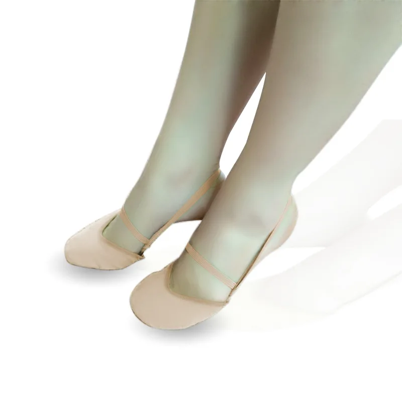 Las niñas las niñas de Gimnasia Rítmica Zapatos de Dedo del pie Suave de la PU de la Mitad de Calcetines Tejidos de Arte Salón de baile Accesorios Elástica de Danza Pies de Protección de Zapato 4