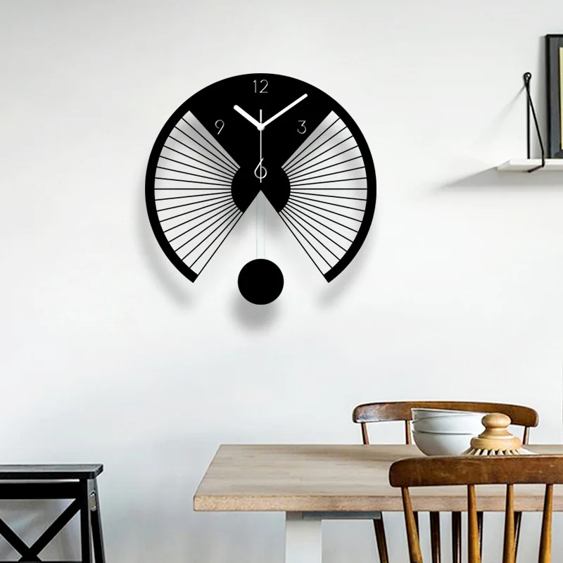 Creativos de Acrílico Rocking Reloj de Pared de la Personalidad en forma de abanico Silencio Reloj de Pared Adecuado para la Sala de estar de la Oficina 4