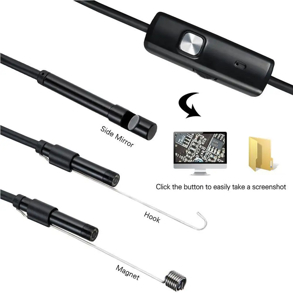 5.5 mm Cámara-Endoscopio Flexible IP67 Impermeable Micro de Inspección USB del ordenador Portátil de la Cámara Para Android Boroscopio Ajustable 6L I9U8 4