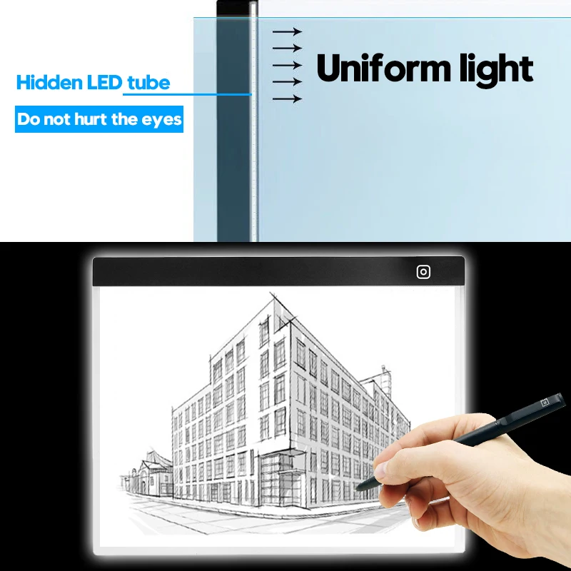 Portátil A3 Dibujo Digital Tableta Gráfica, Caja de Luz LED de Seguimiento de Copia de la Junta de Pintura Escribir la Tabla de Tres niveles de Regulación Stepless 4