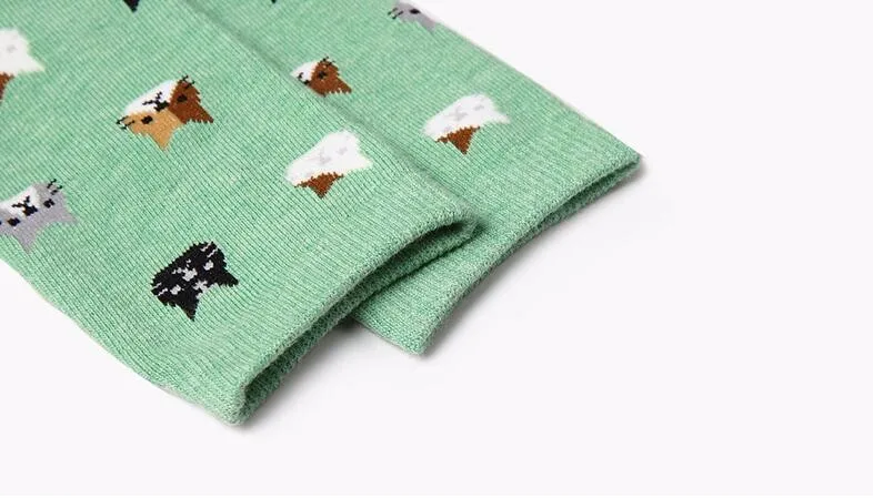 OLN 36-46 Calcetines de Algodón para las Mujeres de Animal Lindo Calcetines Gato coreano Calcetines Chaussette Femme 5 pares de una docena de 4