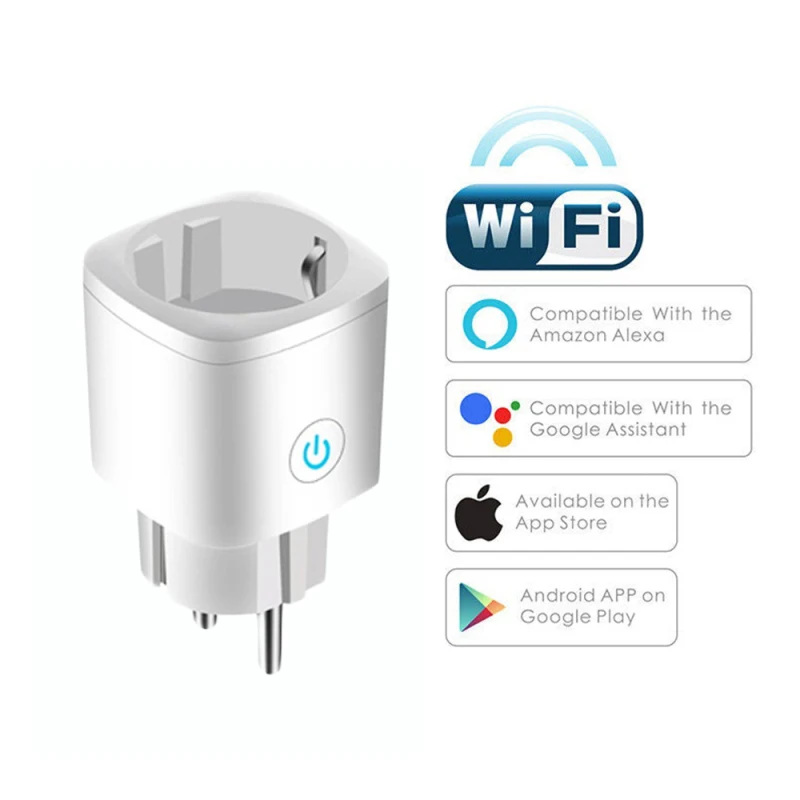 WiFi Smart Plug De Salida Tuya Control Remoto De Alimentación Del Monitor De Electrodomésticos Para El Hogar Funciona Con Alexa Principal De Google No Se Requiere Hub 4