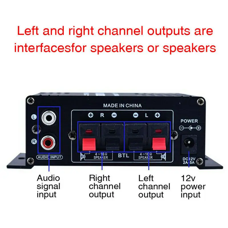 AK170 400W 12V Digital Bluetooth Amplificador de Potencia Estéreo Receptor de Audio Digital de Aplicaciones Para el Hogar USB Reproductor de Música Amplificador de Audio 4