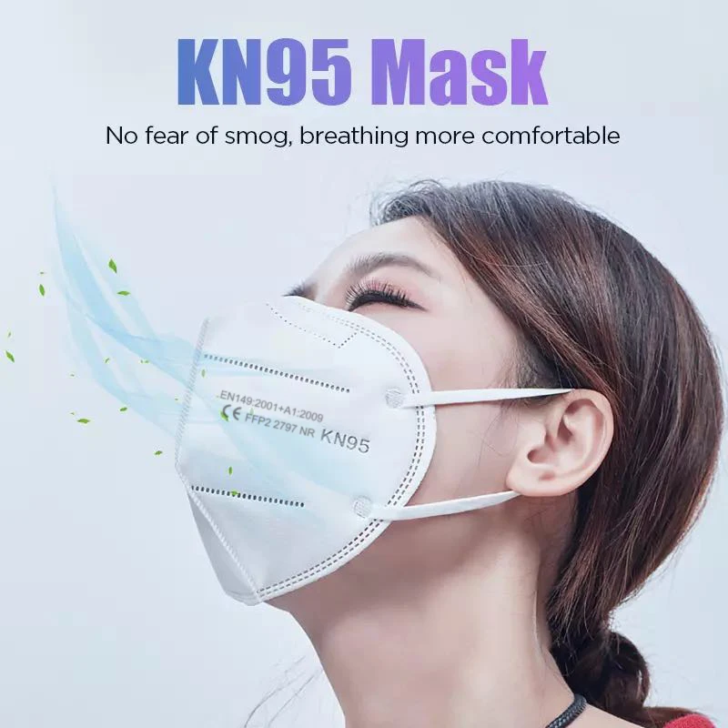 100 piezas KN95 la máscara de la cara 5 filtro de la capa de polvo de puerto PM2.5 mascarillas FFP2 de telas no tejidas de Protección de la salud máscara N95 entrega rápida 4