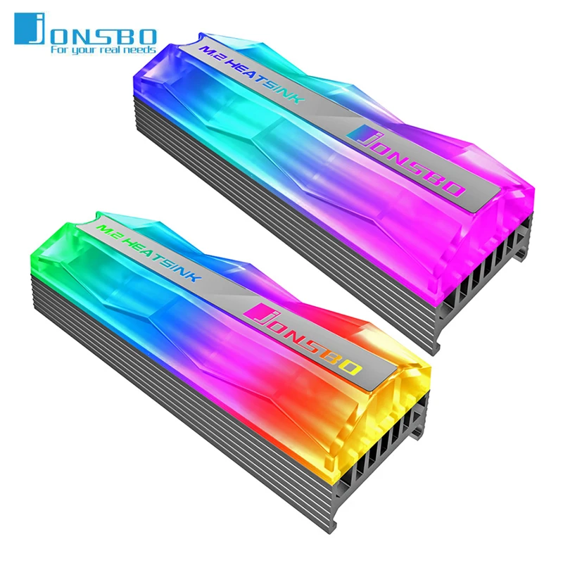 Jonsbo M. 2-2 SSD Disipador de calor de 5V 3 patillas ARGB M. 2 NVME NGFF SSD Unidad de Estado Sólido Disco Duro del Disipador de Calor del Radiador Enfriador de Chaleco Almohadillas Térmicas 4