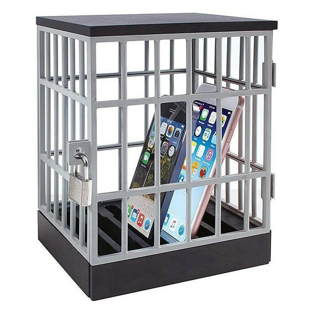 Teléfono celular en la Cárcel de Teléfono Móvil de la Prisión con Bloqueo de Teléfono de la Cárcel de la Jaula de Regalo de la Novedad de la Tabla de la Oficina de Gadget de Almacenamiento Organizador 4